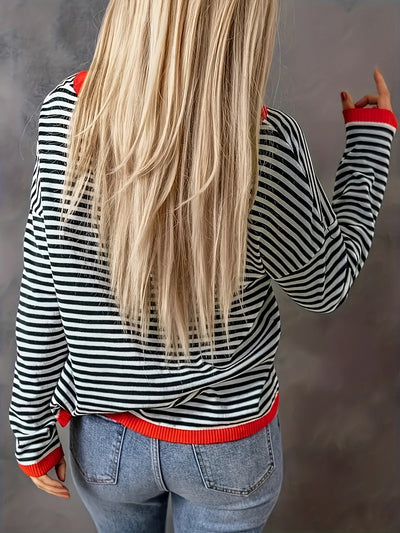 Ava - Color Block Striped Sweater