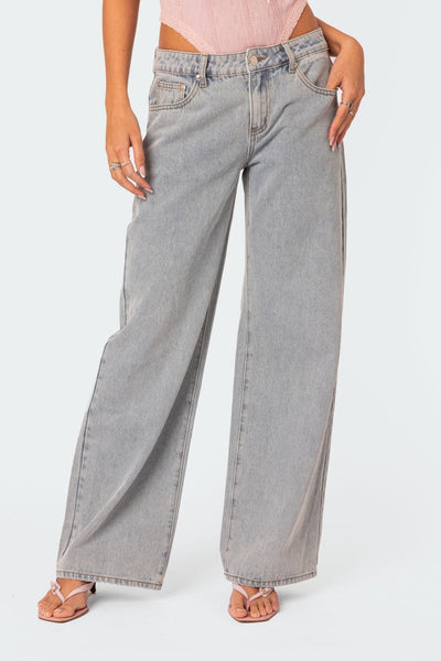 Emma Bow Tie Jeans - Oversized Jeans with bow ties