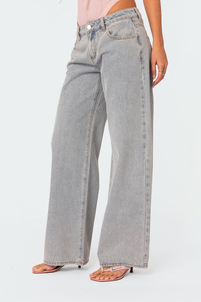 Emma Bow Tie Jeans - Oversized Jeans with bow ties