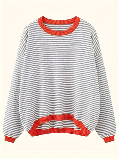 Ava - Color Block Striped Sweater