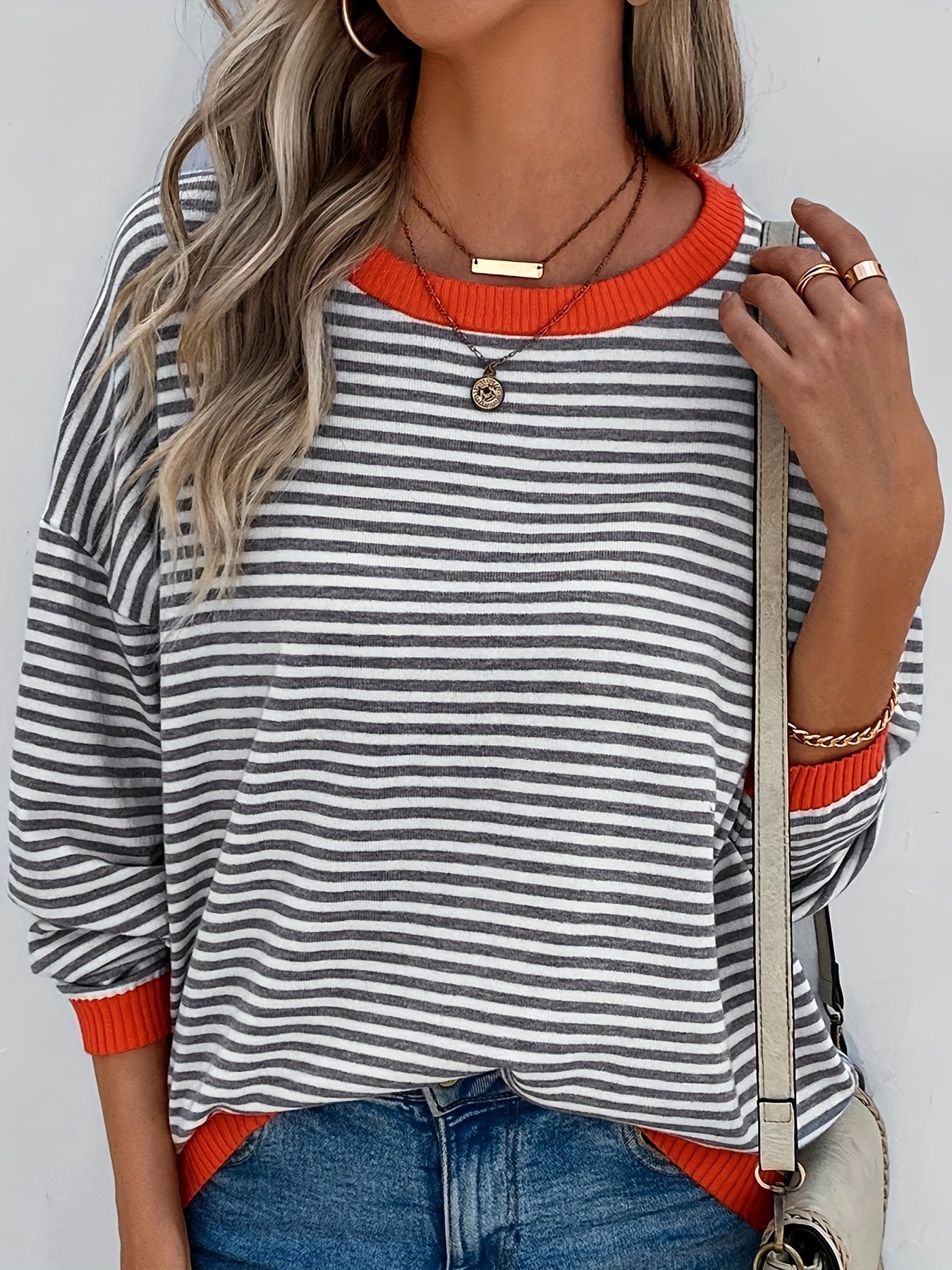 Ava - Color Block Striped Sweater